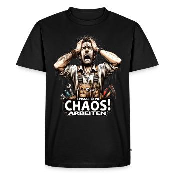 Artisans Travailler sans chaos pour une fois - T-shirt Premium bio Homme - noir - Devant - Nico (187cm)