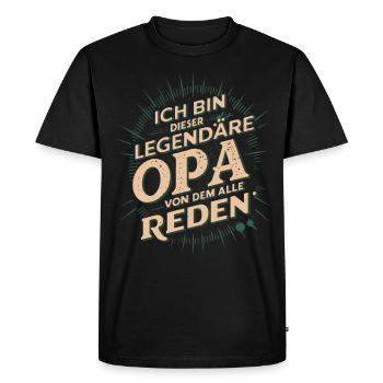 Légendaire grand-père rétro dictant Design - T-shirt Premium bio Homme - noir - Devant - Nico (187cm)