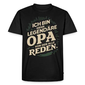 Légendaire grand-père rétro dictant Design - T-shirt Premium bio Homme - noir - Devant - Nico (187cm)