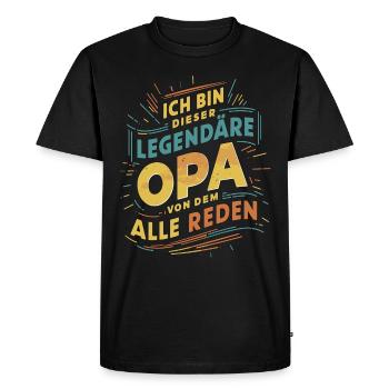 Légendaire grand-père rétro dictant Design - T-shirt Premium bio Homme - noir - Devant - Nico (187cm)