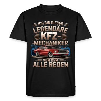 Je suis ce mécanicien automobile légendaire - T-shirt Premium bio Homme - noir - Devant - Nico (187cm)