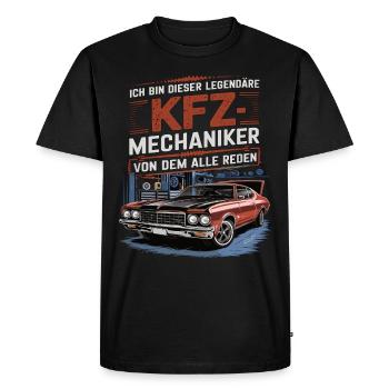 Je suis ce mécanicien automobile légendaire - T-shirt Premium bio Homme - noir - Devant - Nico (187cm)