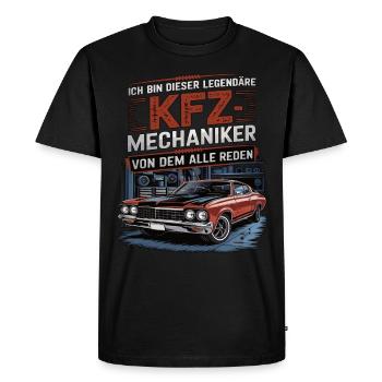 Je suis ce mécanicien automobile légendaire - T-shirt Premium bio Homme - noir - Devant - Nico (187cm)