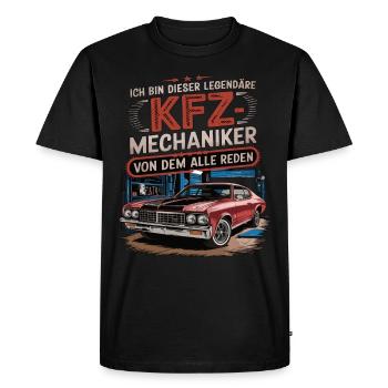 Je suis ce mécanicien automobile légendaire - T-shirt Premium bio Homme - noir - Devant - Nico (187cm)