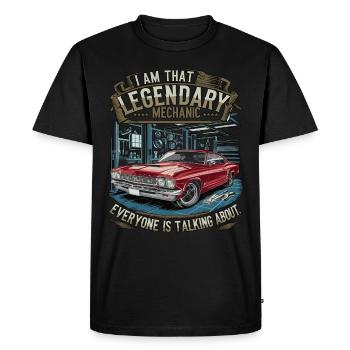 I am the legendary mechanic of whom everyone - Men's Premium Organic T-Shirt - black - Front - Nico (187cm)