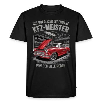 Je suis ce légendaire maître de l’automobile - T-shirt Premium bio Homme - noir - Devant - Nico (187cm)