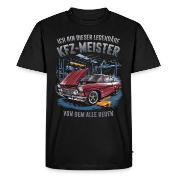 Je suis ce légendaire maître de l’automobile - T-shirt Premium bio Homme - noir - Devant - Nico (187cm)