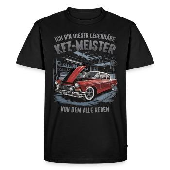 Je suis ce légendaire maître de l’automobile - T-shirt Premium bio Homme - noir - Devant - Nico (187cm)