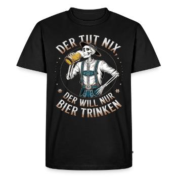He doesn't do anything, he just wants to drink beer - Men's Premium Organic T-Shirt - black - Front - Nico (187cm)