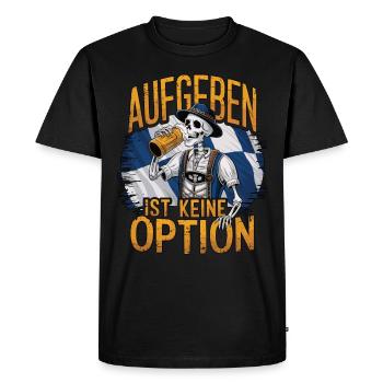Giving up is not an option Beer October - Men's Premium Organic T-Shirt - black - Front - Nico (187cm)
