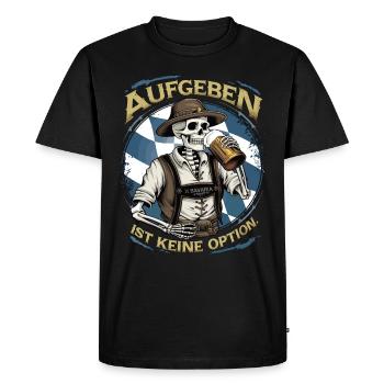 Giving up is not an option Beer October - Men's Premium Organic T-Shirt - black - Front - Nico (187cm)