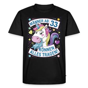 Men aged 33 and over can wear anything for their 33rd birthday - Men's Premium Organic T-Shirt - black - Front - Nico (187cm)
