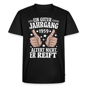 Un bon millésime anniversaire 1959 - T-shirt Premium bio Homme - noir - Devant - Nico (187cm)