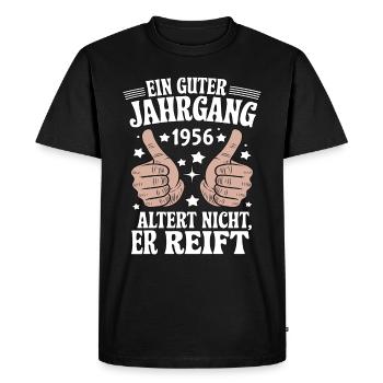 Un bon millésime anniversaire 1956 - T-shirt Premium bio Homme - noir - Devant - Nico (187cm)