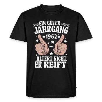 Un bon millésime anniversaire 1962 - T-shirt Premium bio Homme - noir - Devant - Nico (187cm)