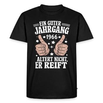 Un bon millésime anniversaire 1966 - T-shirt Premium bio Homme - noir - Devant - Nico (187cm)
