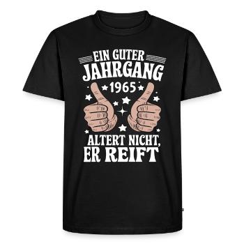 Un bon millésime anniversaire 1965 - T-shirt Premium bio Homme - noir - Devant - Nico (187cm)
