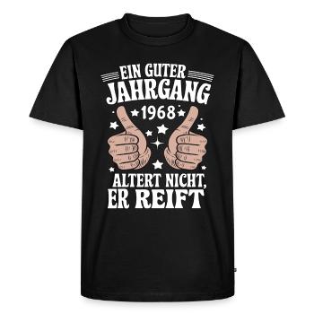 Un bon millésime anniversaire 1968 - T-shirt Premium bio Homme - noir - Devant - Nico (187cm)