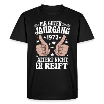 Un bon millésime anniversaire 1972 - T-shirt Premium bio Homme - noir - Devant - Nico (187cm)