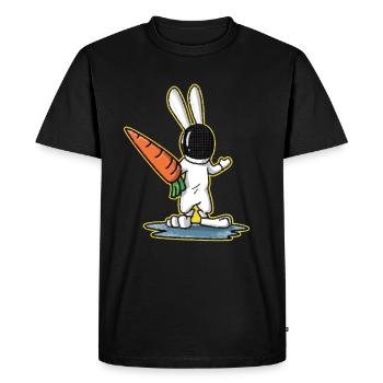 J'adore escrime lapin cadeau de carotte de Pâques - T-shirt Premium bio Homme - noir - Devant - Nico (187cm)