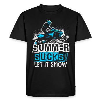 L'été suce cadeau d'hiver motoneige - T-shirt Premium bio Homme - noir - Devant - Nico (187cm)