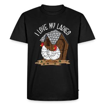 Poulet fermier fermier cadeau fermier - T-shirt Premium bio Homme - noir - Devant - Nico (187cm)