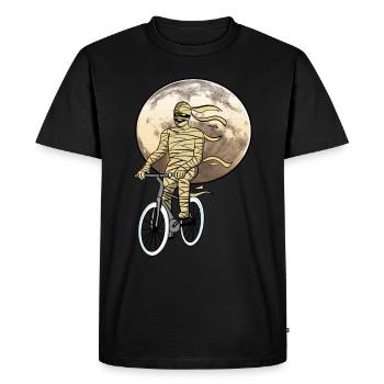 Momie Vélo Pleine Lune Espace Espace Halloween - T-shirt Premium bio Homme - noir - Devant - Nico (187cm)