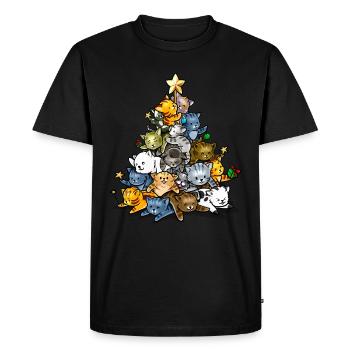 Chat chaton Maine Coon cadeau de Noël - T-shirt Premium bio Homme - noir - Devant - Nico (187cm)