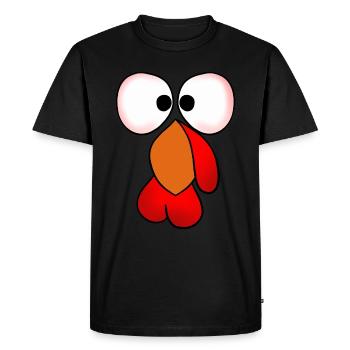 Drôle de tête de la dinde - T-shirt Premium bio Homme - noir - Devant - Nico (187cm)