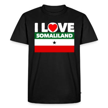 I love somaliland - T-shirt Premium bio Homme - noir - Devant - Nico (187cm)