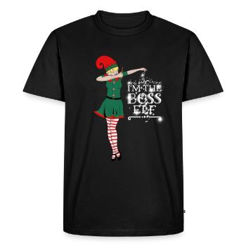 Ich bin die Boss Elfe - Männer Premium Bio T-Shirt - Schwarz - Vorne - Nico (187cm)