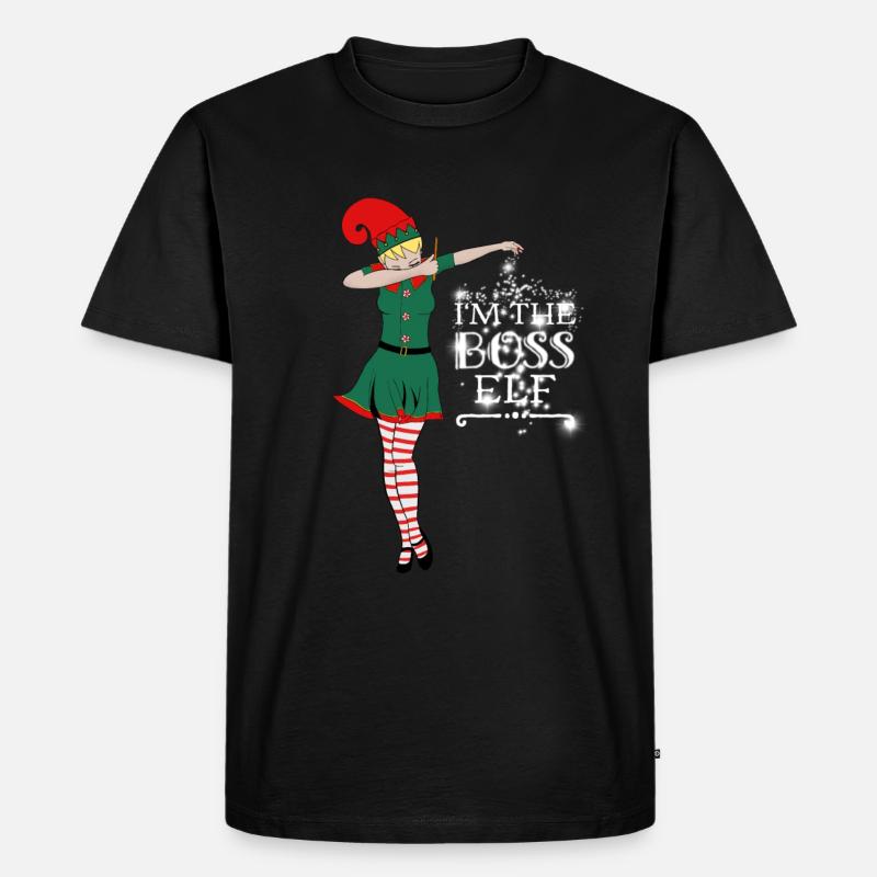 Ich bin die Boss Elfe - Männer Premium Bio T-Shirt - Schwarz