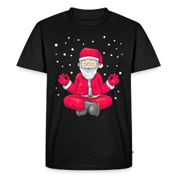 Cadeau de yoga Yogi pour la méditation du père Noël - T-shirt Premium bio Homme - noir - Devant - Nico (187cm)