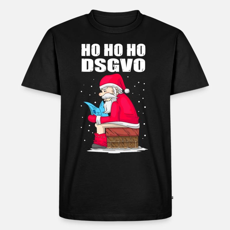 Weihnachtsmann DSGVO Datenschutz CEO Geschenk - Männer Premium Bio T-Shirt - Schwarz