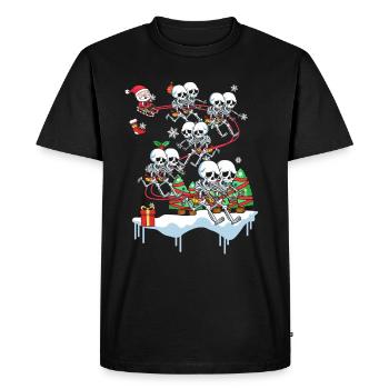 Skelett Totenkopf Schädel Weihnachten Geschenk - Männer Premium Bio T-Shirt - Schwarz - Vorne - Nico (187cm)