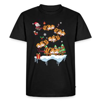 Cadeau noël cochon inde - T-shirt Premium bio Homme - noir - Devant - Nico (187cm)