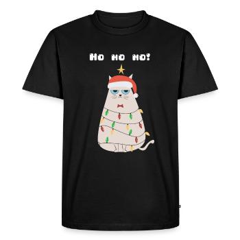 Chat grincheux de Noël - T-shirt Premium bio Homme - noir - Devant - Nico (187cm)