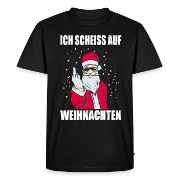 Je chie sur Noël Santa Gift Fuck - T-shirt Premium bio Homme - noir - Devant - Nico (187cm)