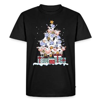 Vache vache fermier fermier cadeau de Noël - T-shirt Premium bio Homme - noir - Devant - Nico (187cm)