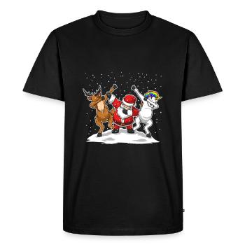 Dabbing Dab Santa Einhorn Rentier Geschenk Xmas - Männer Premium Bio T-Shirt - Schwarz - Vorne - Nico (187cm)
