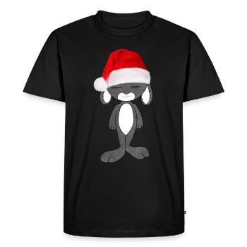 mignon lapin de Noël - T-shirt Premium bio Homme - noir - Devant - Nico (187cm)