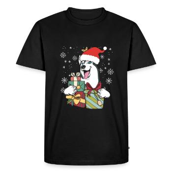 Chien Husky Sibérien Cadeau De Noël Père Noël - T-shirt Premium bio Homme - noir - Devant - Nico (187cm)