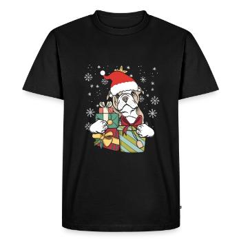 Bouledogue anglaise Noël Noël cadeau - T-shirt Premium bio Homme - noir - Devant - Nico (187cm)