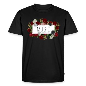 Un jour sans musique est un jour perdu - T-shirt Premium bio Homme - noir - Devant - Nico (187cm)