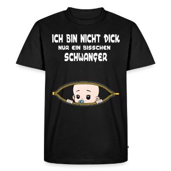 Cadeau de grossesse pour bébé enceinte - T-shirt Premium bio Homme - noir - Devant - Nico (187cm)