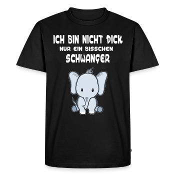 Cadeau de grossesse pour bébé éléphant enceinte - T-shirt Premium bio Homme - noir - Devant - Nico (187cm)
