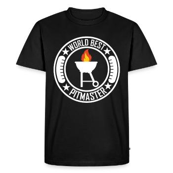 BBQ Grill Pitmaster - Men's Premium Organic T-Shirt - black - Front - Nico (187cm)