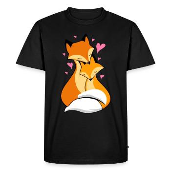 foxes in love - Men's Premium Organic T-Shirt - black - Front - Nico (187cm)