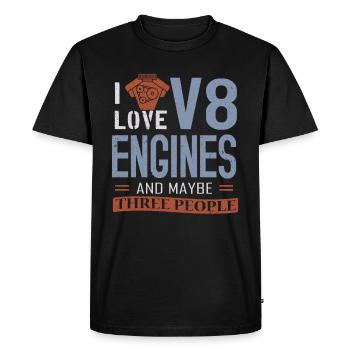 V8 Engine Motor Muscle Car - Men's Premium Organic T-Shirt - black - Front - Nico (187cm)