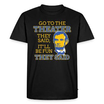 Drôle Abraham Lincoln histoire de théâtre cadeau - T-shirt Premium bio Homme - noir - Devant - Nico (187cm)